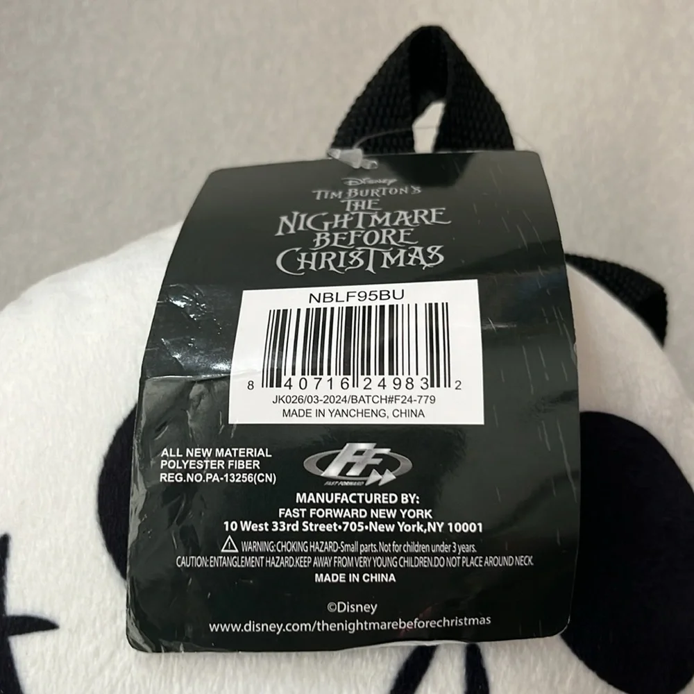 🆕 Jack Skellington Backpack Mini Nightmare  Before Christmas Stuffed Plush Zip